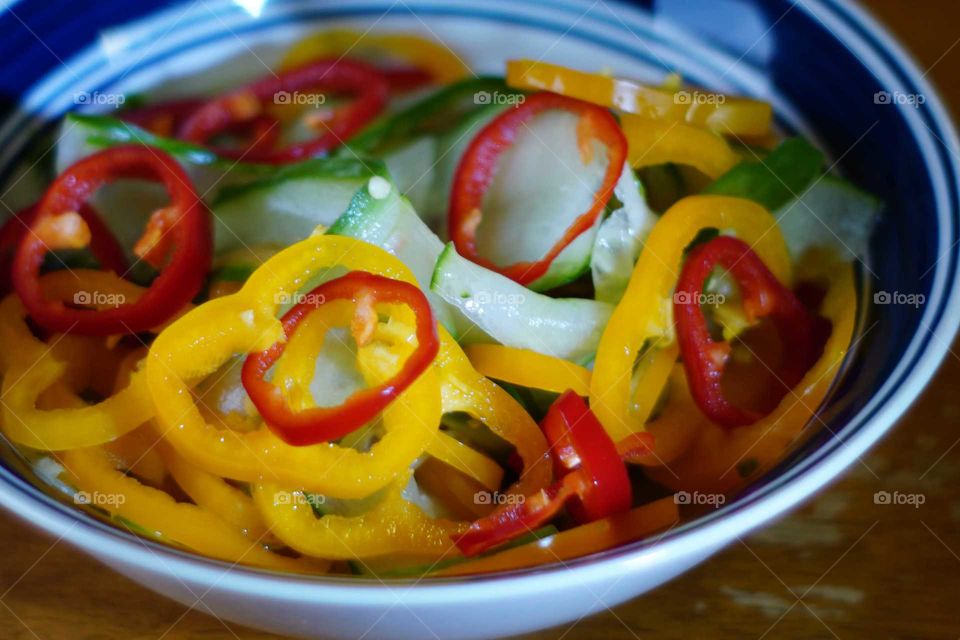 Sliced peppers