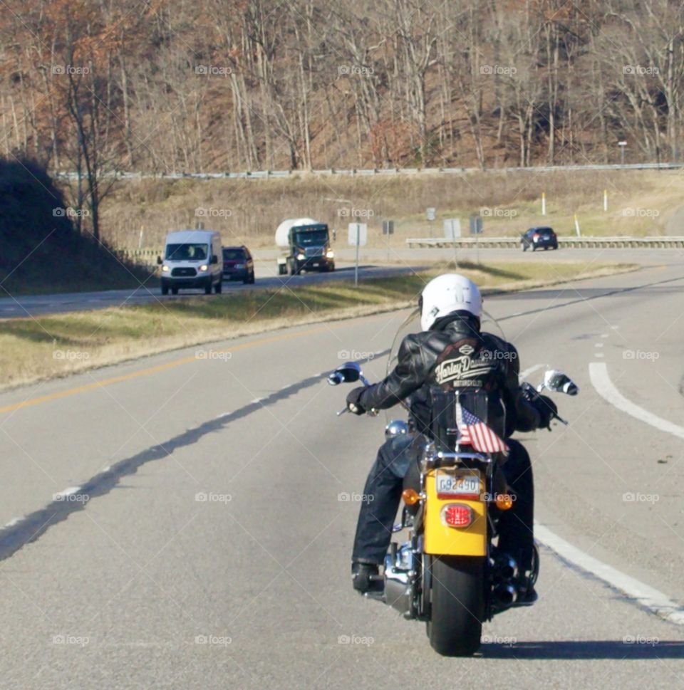 Motorcycle driving on the road