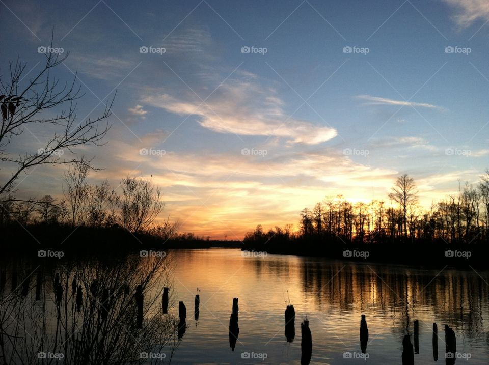 Sunset on Stille Creek in Alabama 