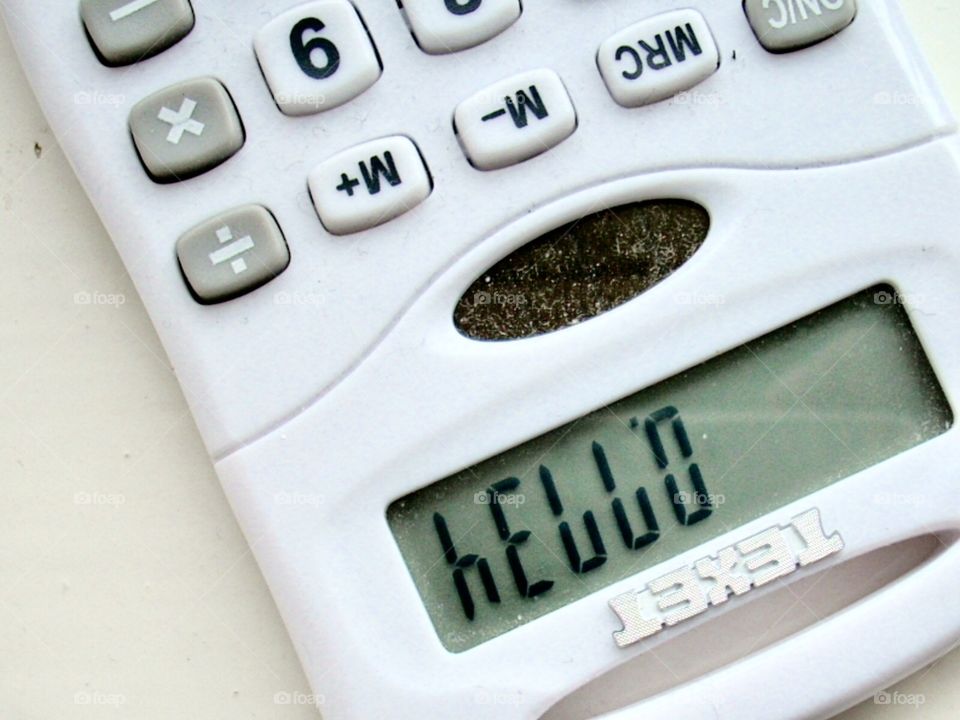 Calculator spelling hello