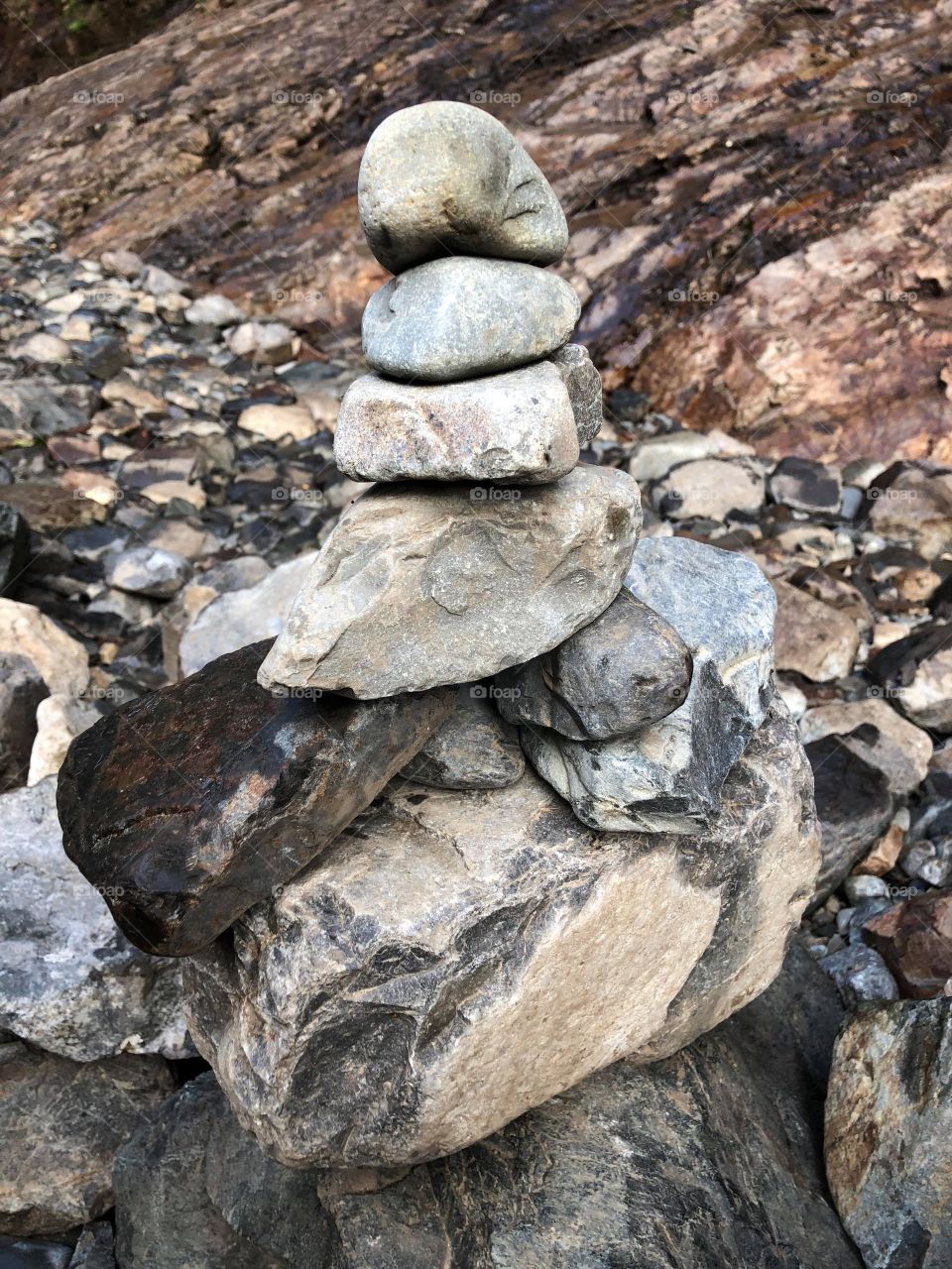 Rock stacking competition, mine topped before I could take a photo but here is one of my friend's.