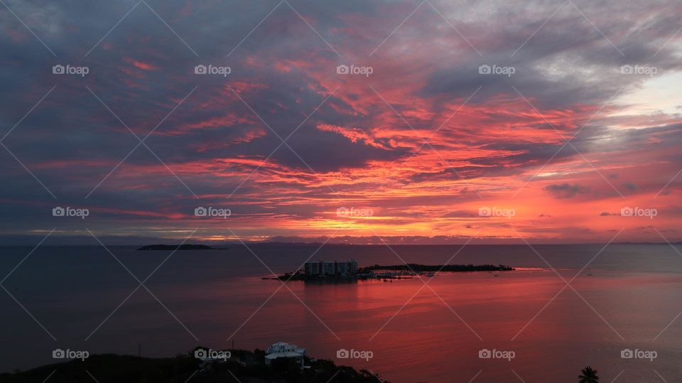 Colorful sunrise over ocean