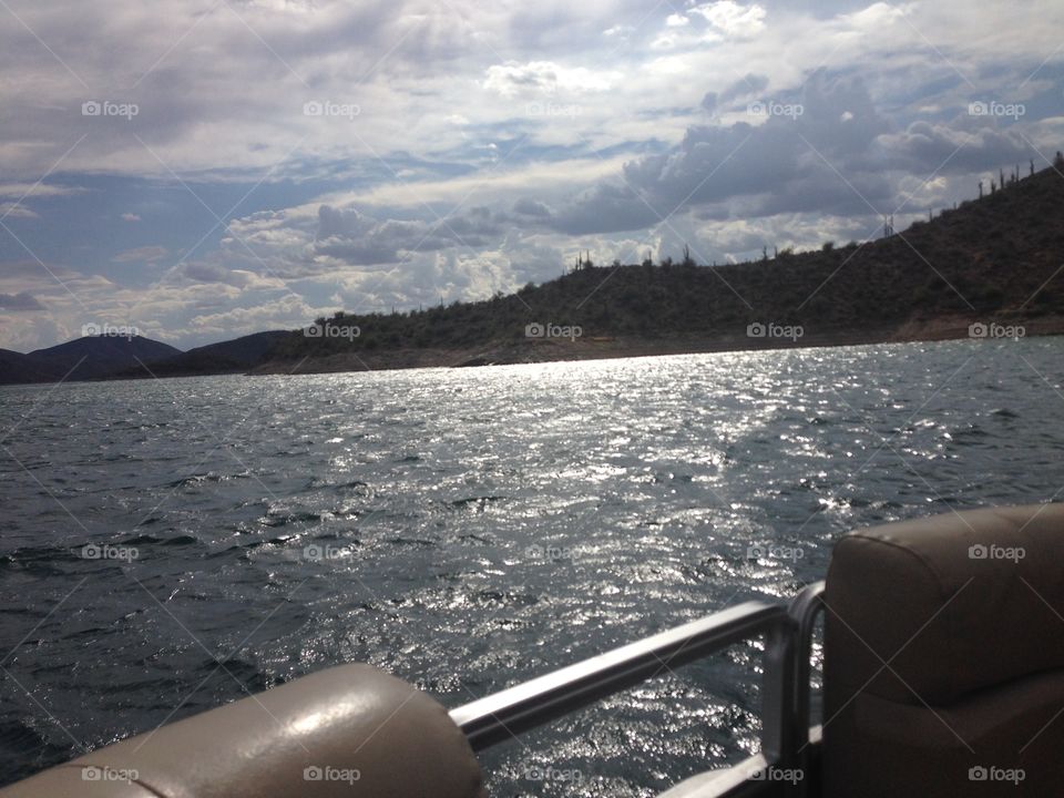 Boat ride. Riding on a boat at Lake Pleasant Arizona. 