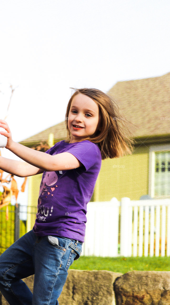 jumping on thr trampoline