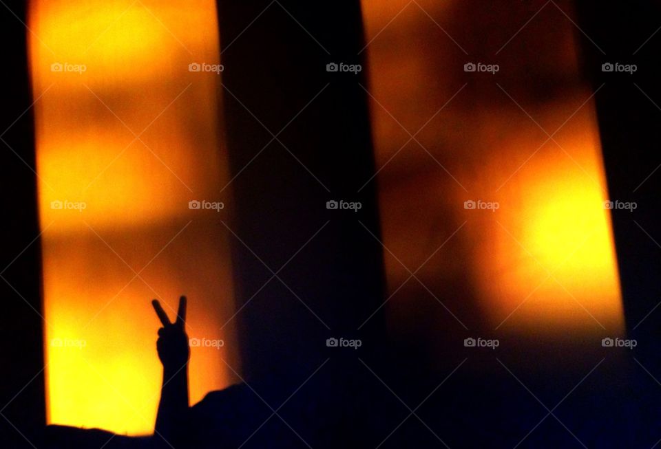 Sunset reflection on walls