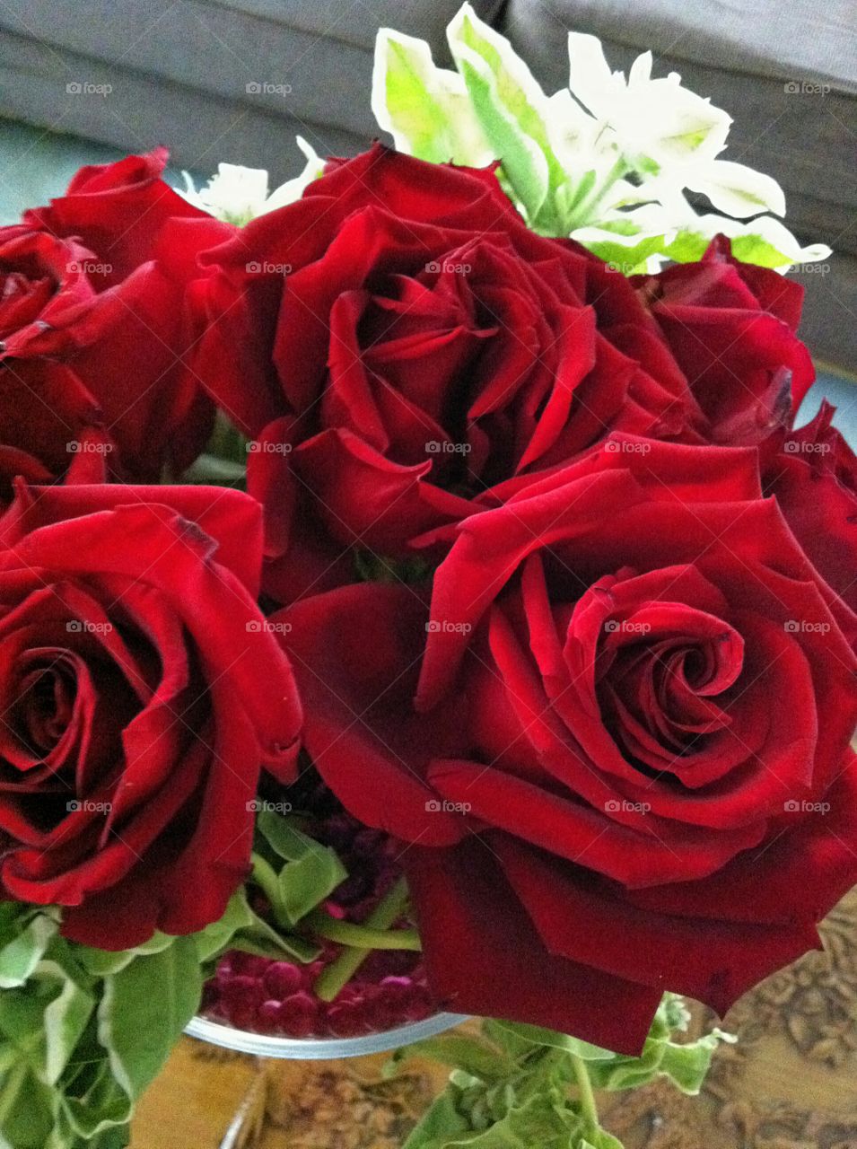 red roses. decor in the house