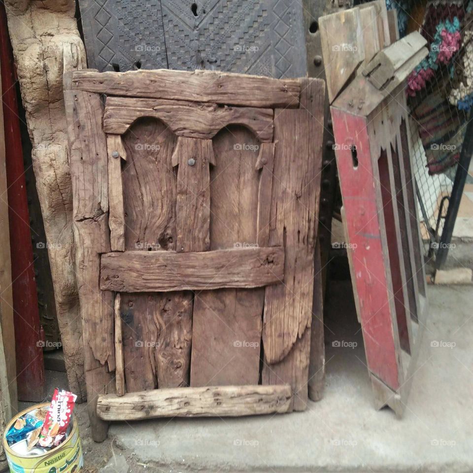 Ancient door made of wood