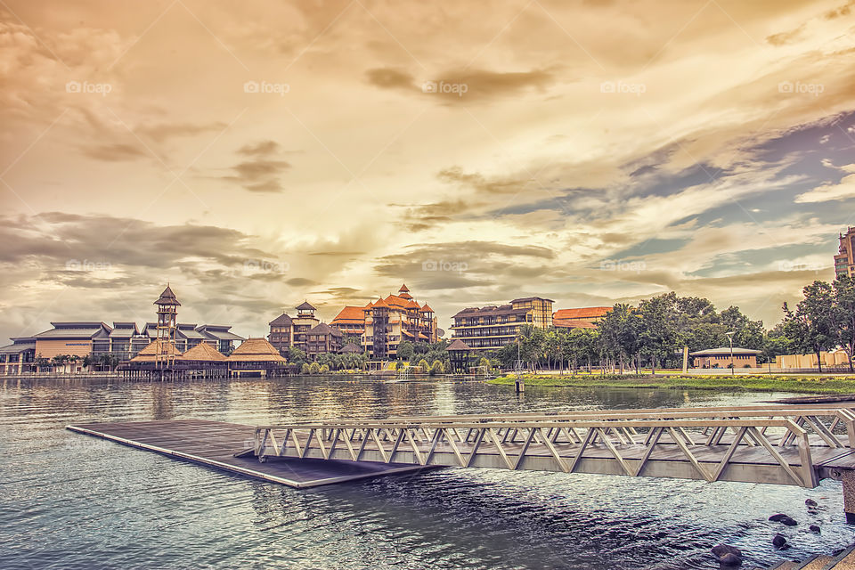 Distant view of a buildings