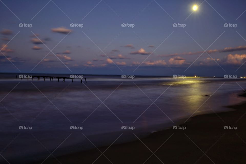 Moon light reflection on Black Sea