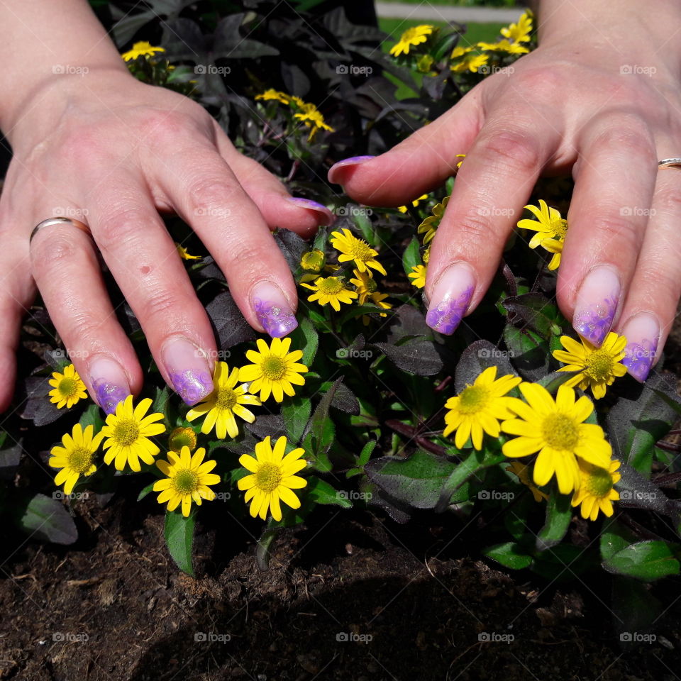 Nails and flower