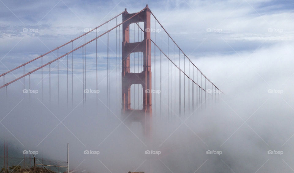 bridge fog california golden by joea27