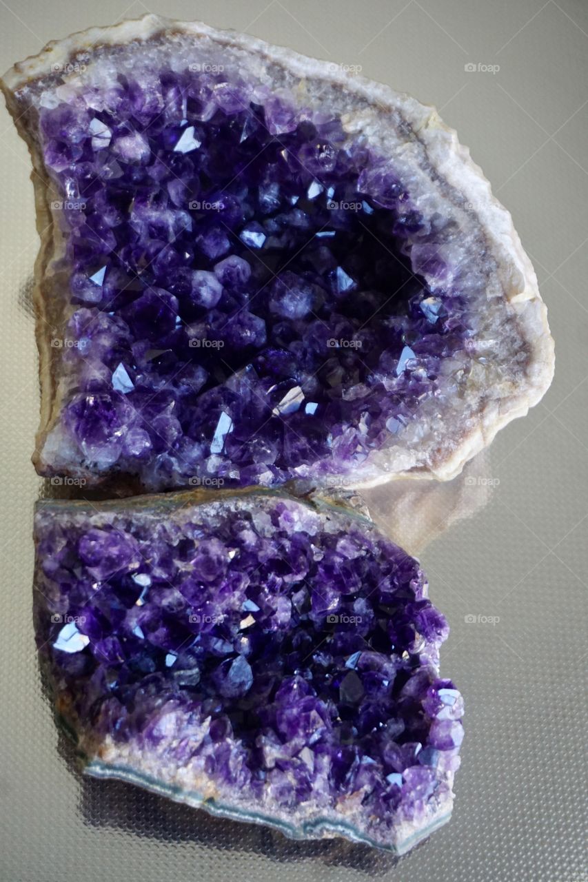 Amethyst  is a violet variety of quartz, a semiprecious stone, often used in jewelry. 