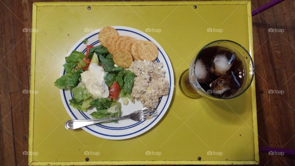 Salmon Salad Dinner with Ritz Crackers