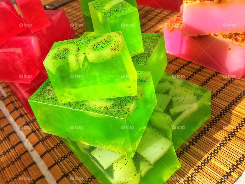 Handmade soap bars, Alcúdia market, Mallorca, Spain