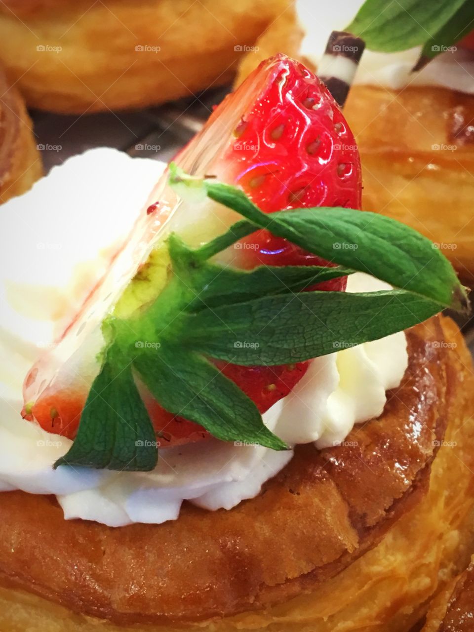 Pastry cream with strawberry 