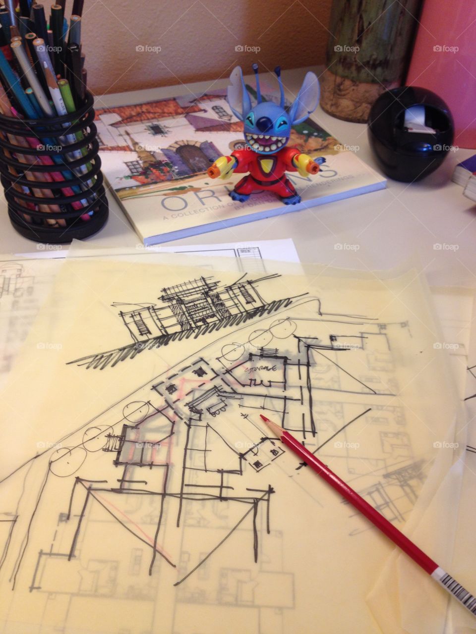 Scoopshot WINNER. Just a winner on Scoopshot so it's a picture of a sketch of a project I am working on at my desk and being an architect 