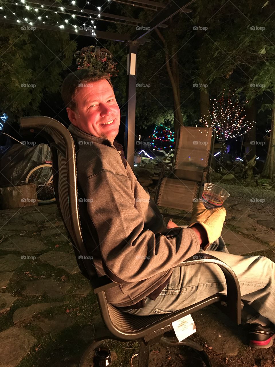 Cousin Kenny enjoying a brewski 