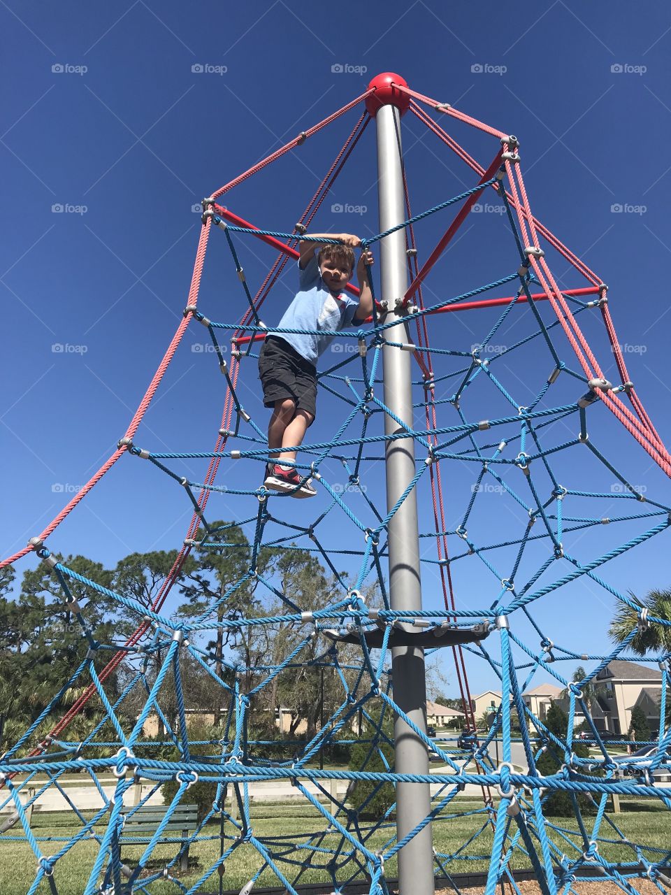 Child climbing at playground