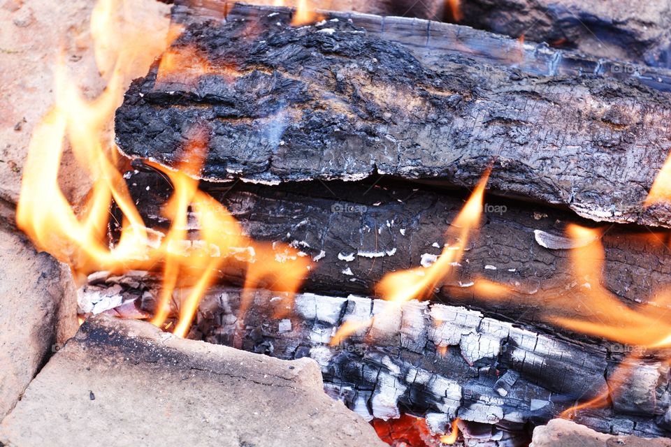 Closeup of campfire