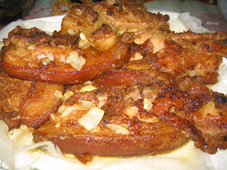 Pork chop meal fried oil deep fried in oil