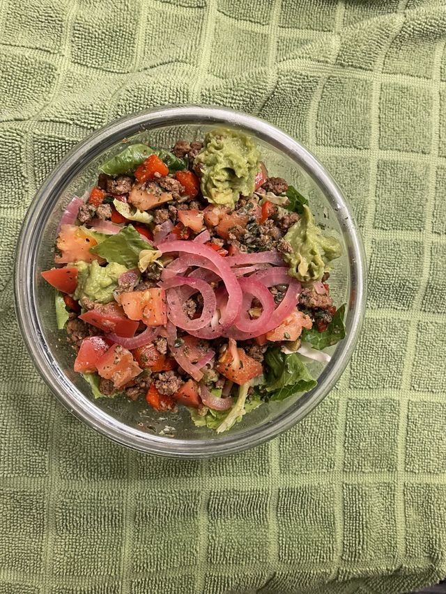 Taco salad night! 