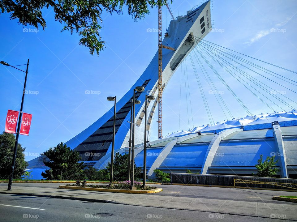 the Olympic Stadium of Montreal Canada Skylift Tower