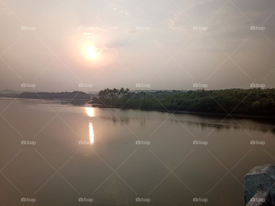 Sunrise and River water