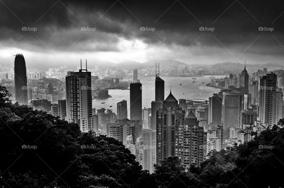 Hong Kong. Bay from Victoria peak