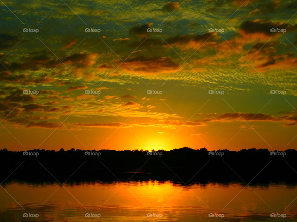 Dramatic sky over river