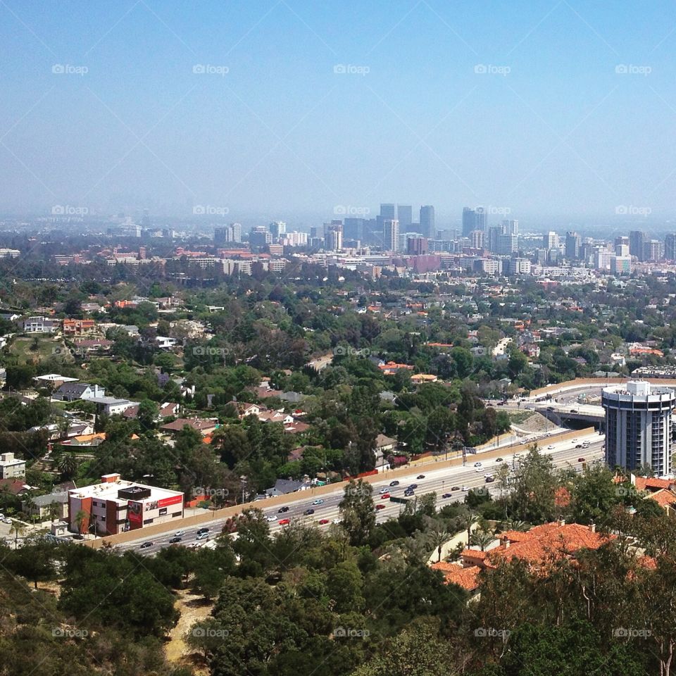 LA skyline. View from the Getty Museum 