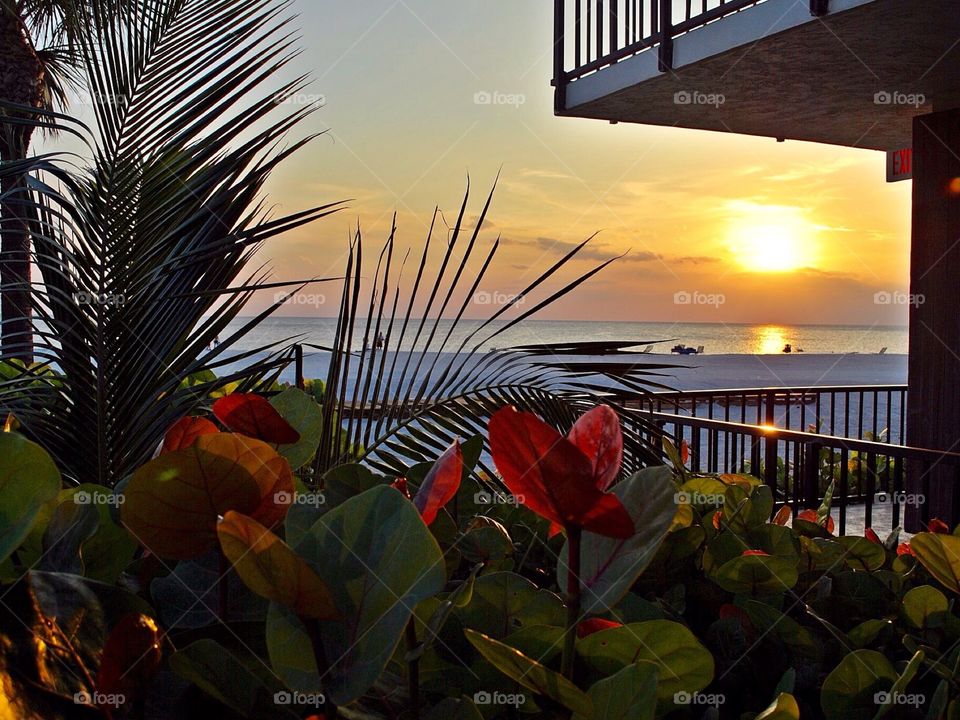 Beautiful sunset on the beach 