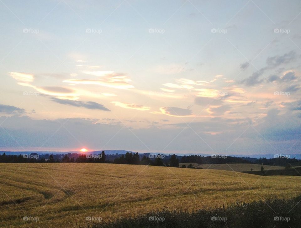 Sunset over Romerike