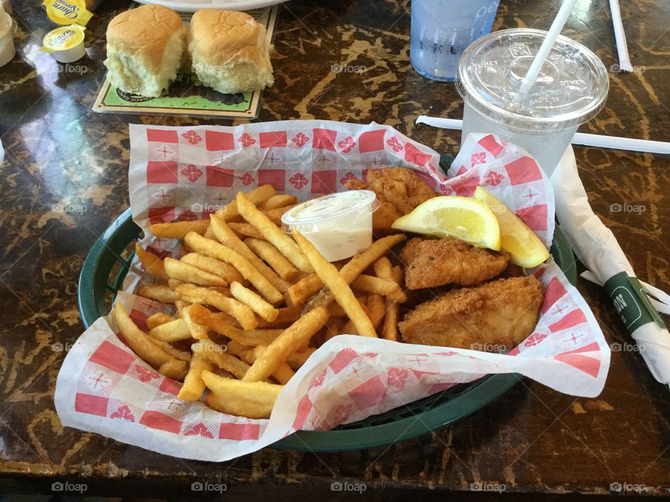 Fish ‘n chips. 