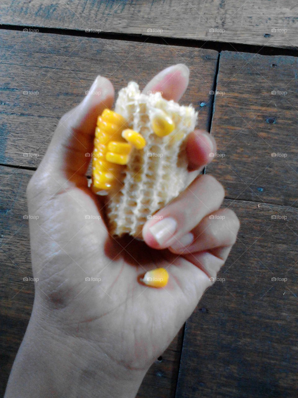 I eat my boiled corn