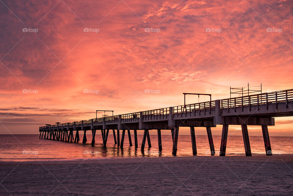 Sunrise at the pier in Jacksonville Florida