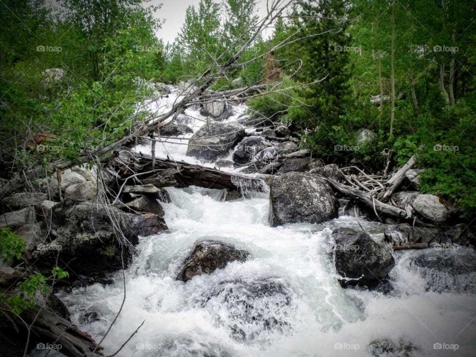 River flow down mountain