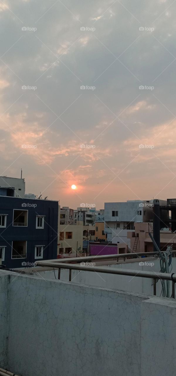 sunset 🌇 in my roof top