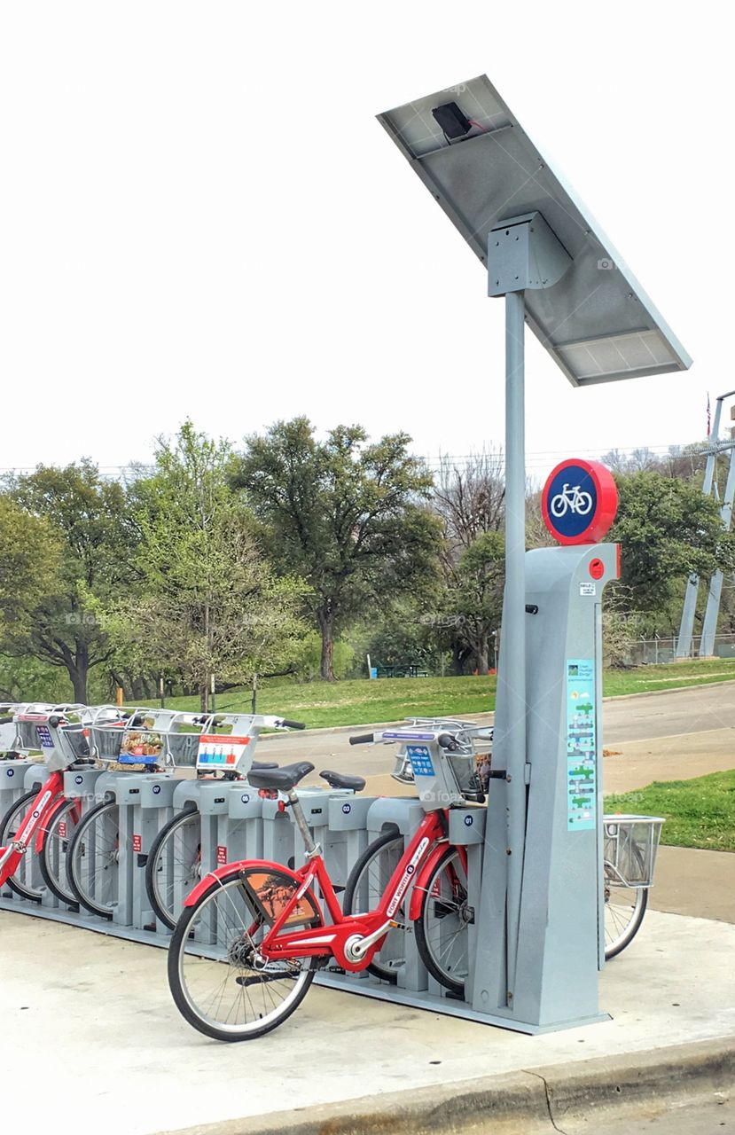 Bike sharing station. 