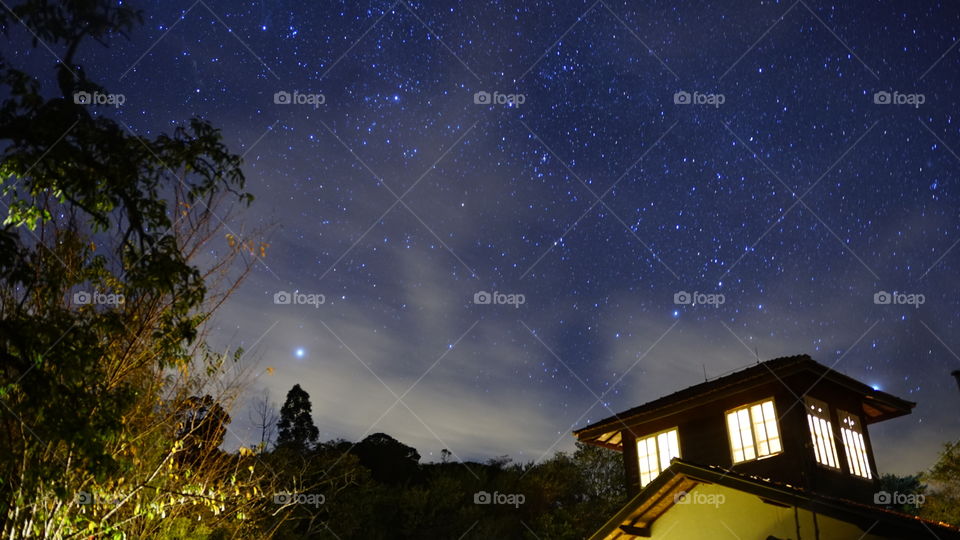 House and stars 