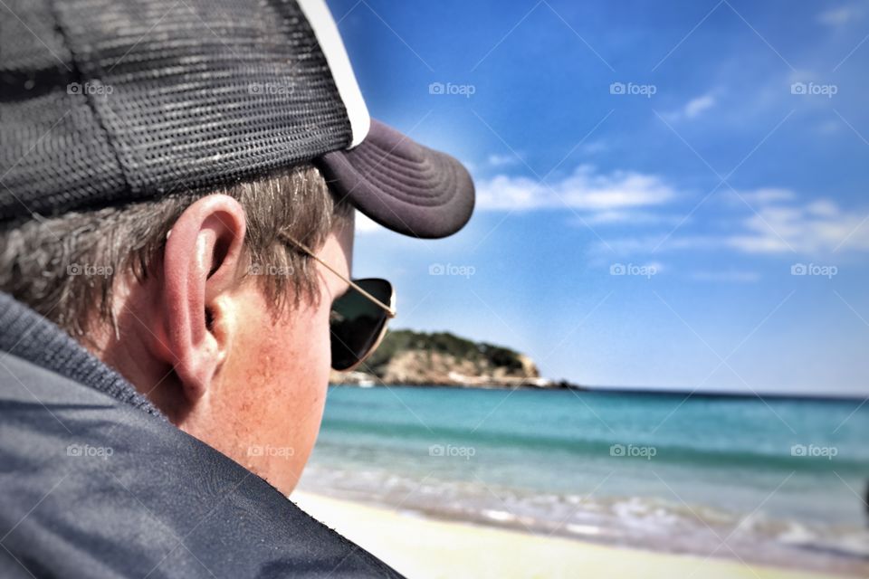 Man looking out at sea