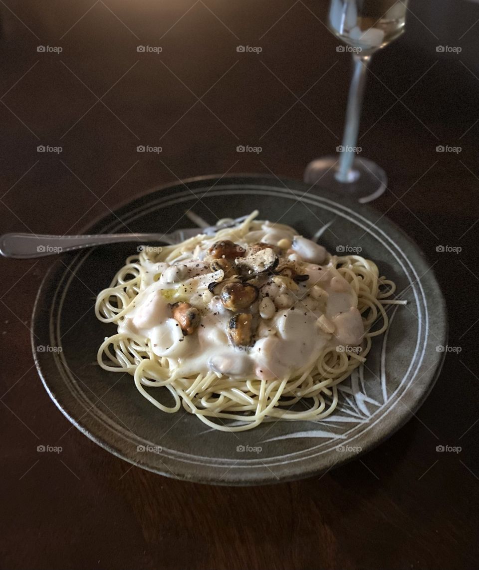 Seafood pasta!