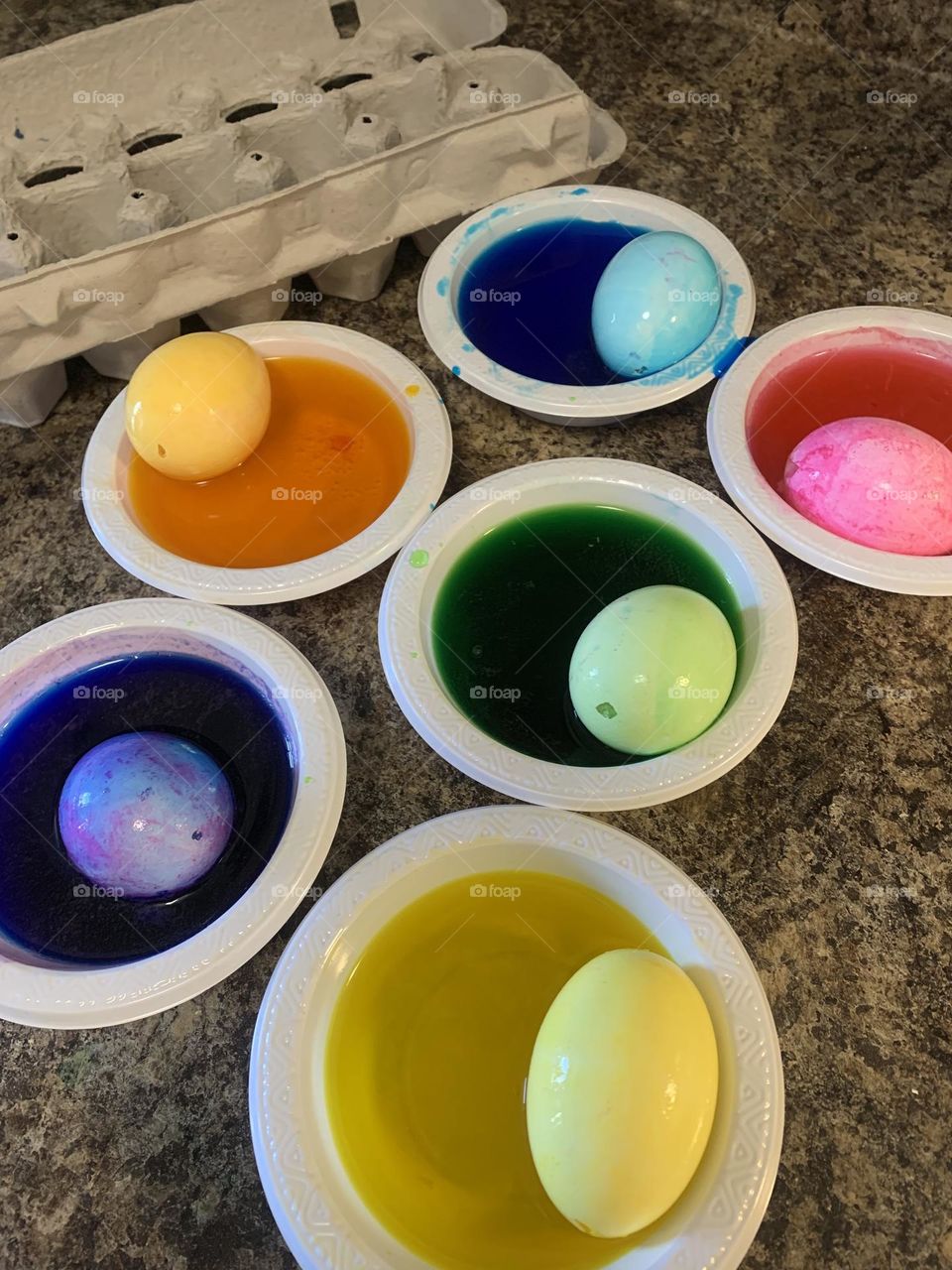 Dying Easter eggs