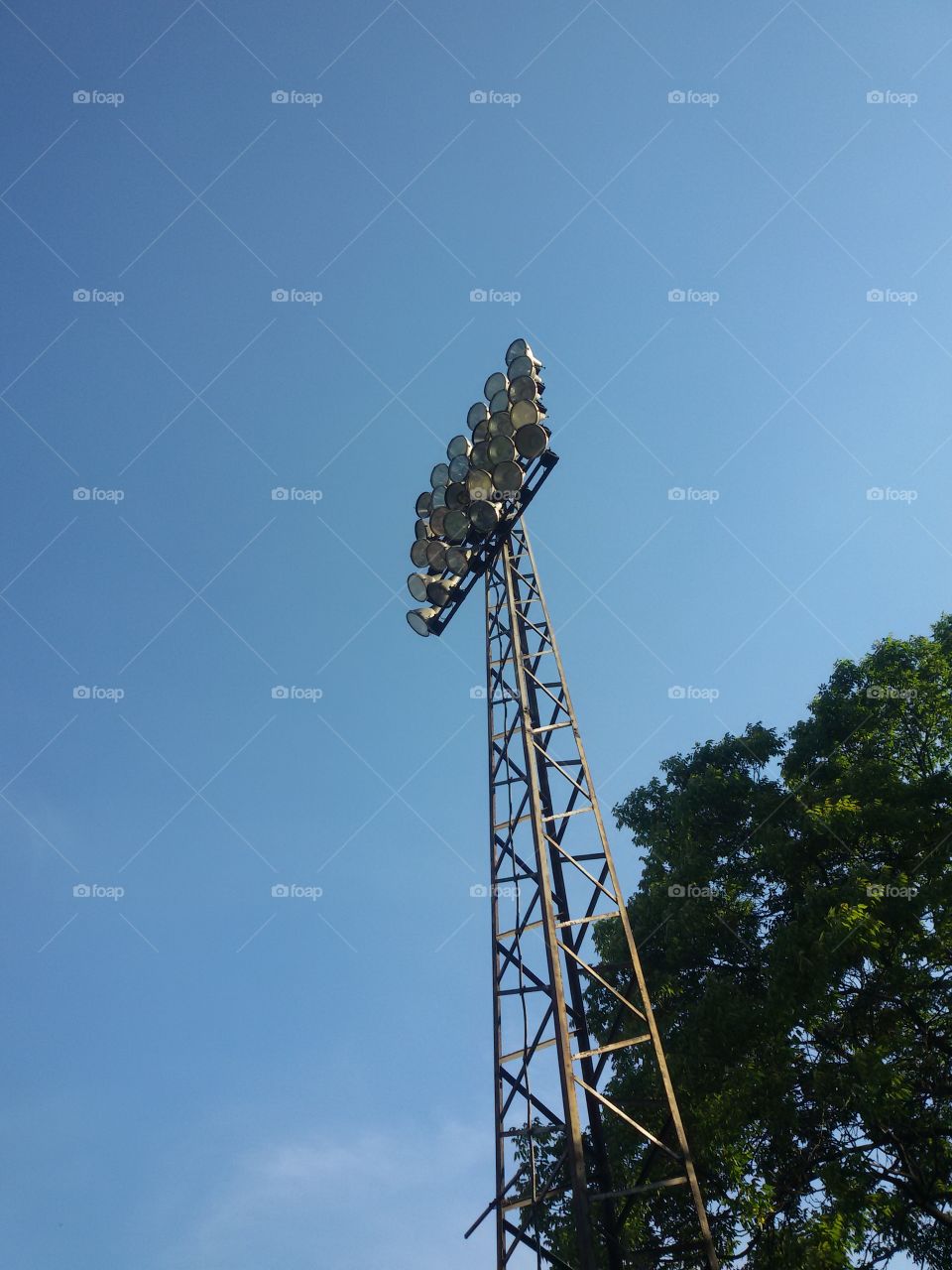Big lights on the stadium