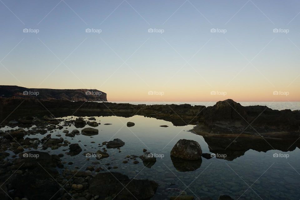 Nature#sea#rocks#stones#sunset#reflect#sky