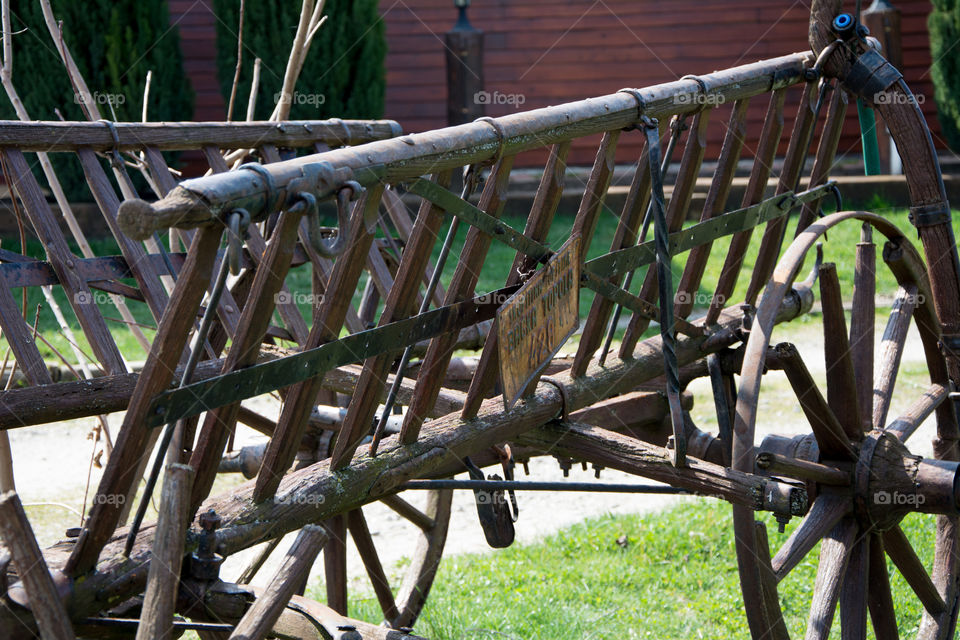 Old carriages on a farm