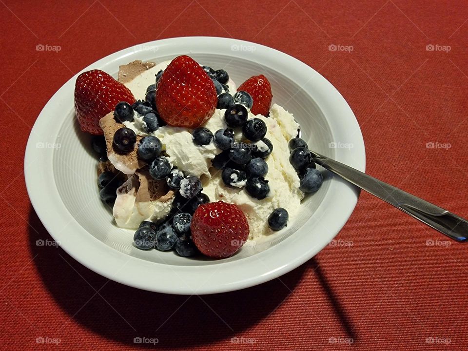 Icecream with berries