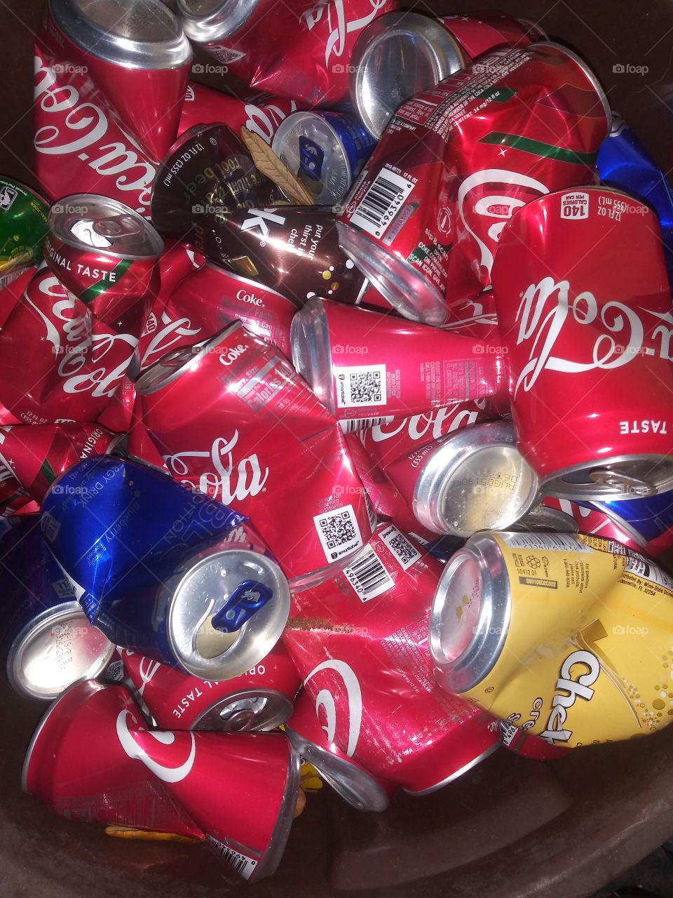 Empty soda cans