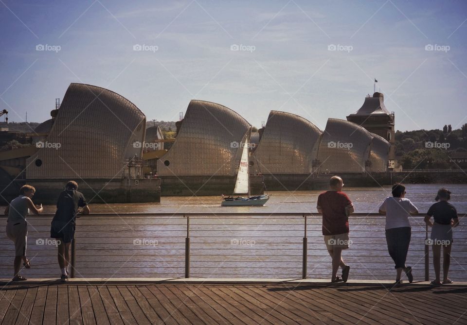 London. Thames barrier