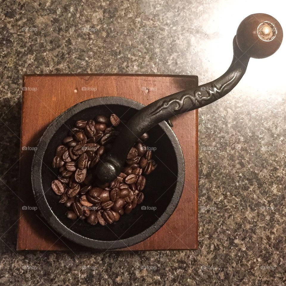 The smell of fresh ground coffee.