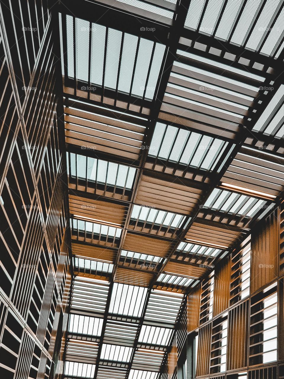 Metal and glass with rectangular design on a mall in Kuala Lumpur